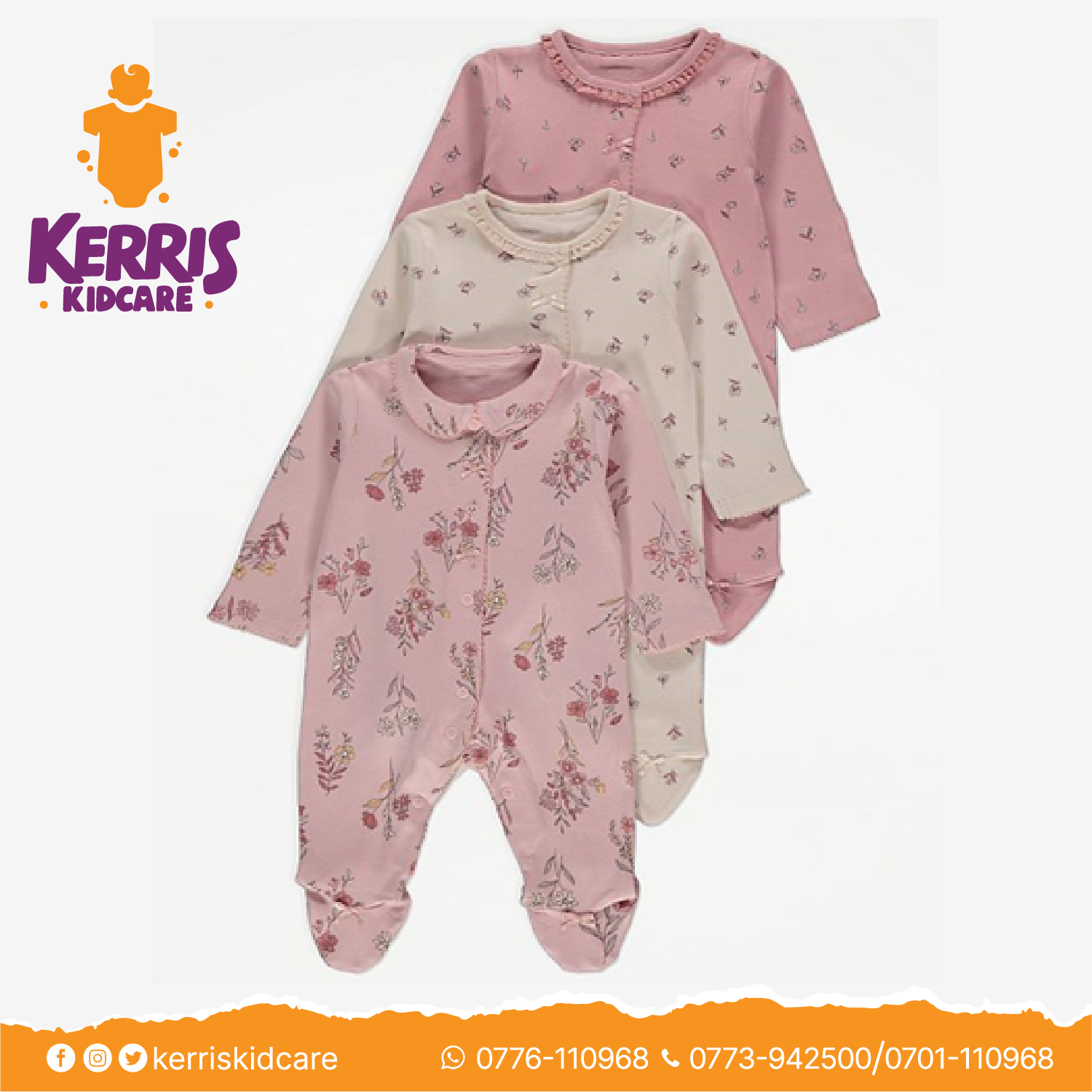Floral Print Sleepsuits